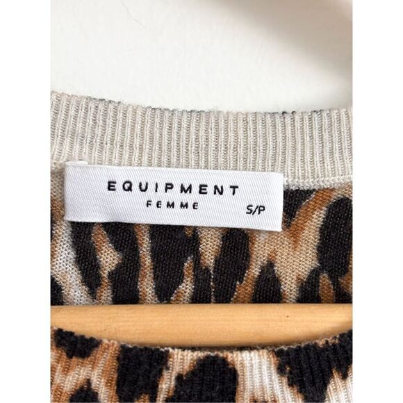 Equipment cashmere leopard print sweater size small - Picture 4 of 6